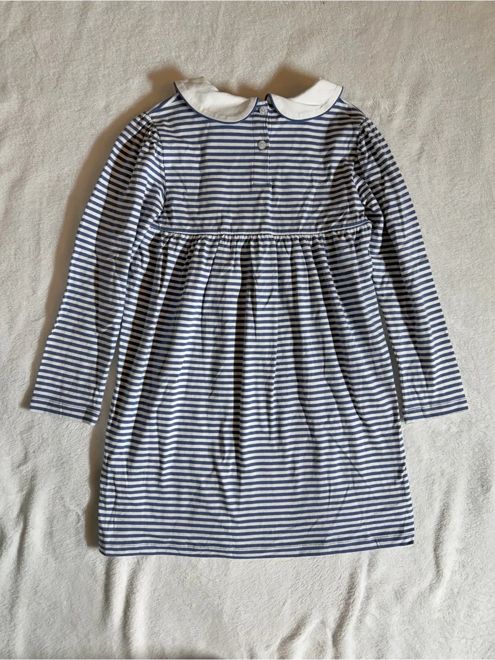 NWOT little English blue stripe collared knit dress mallard duck size 7